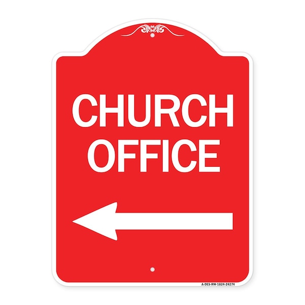 Signmission Designer Series Sign-Church Office, Red & White Aluminum Sign, 18" x 24", RW-1824-24274 A-DES-RW-1824-24274 - main